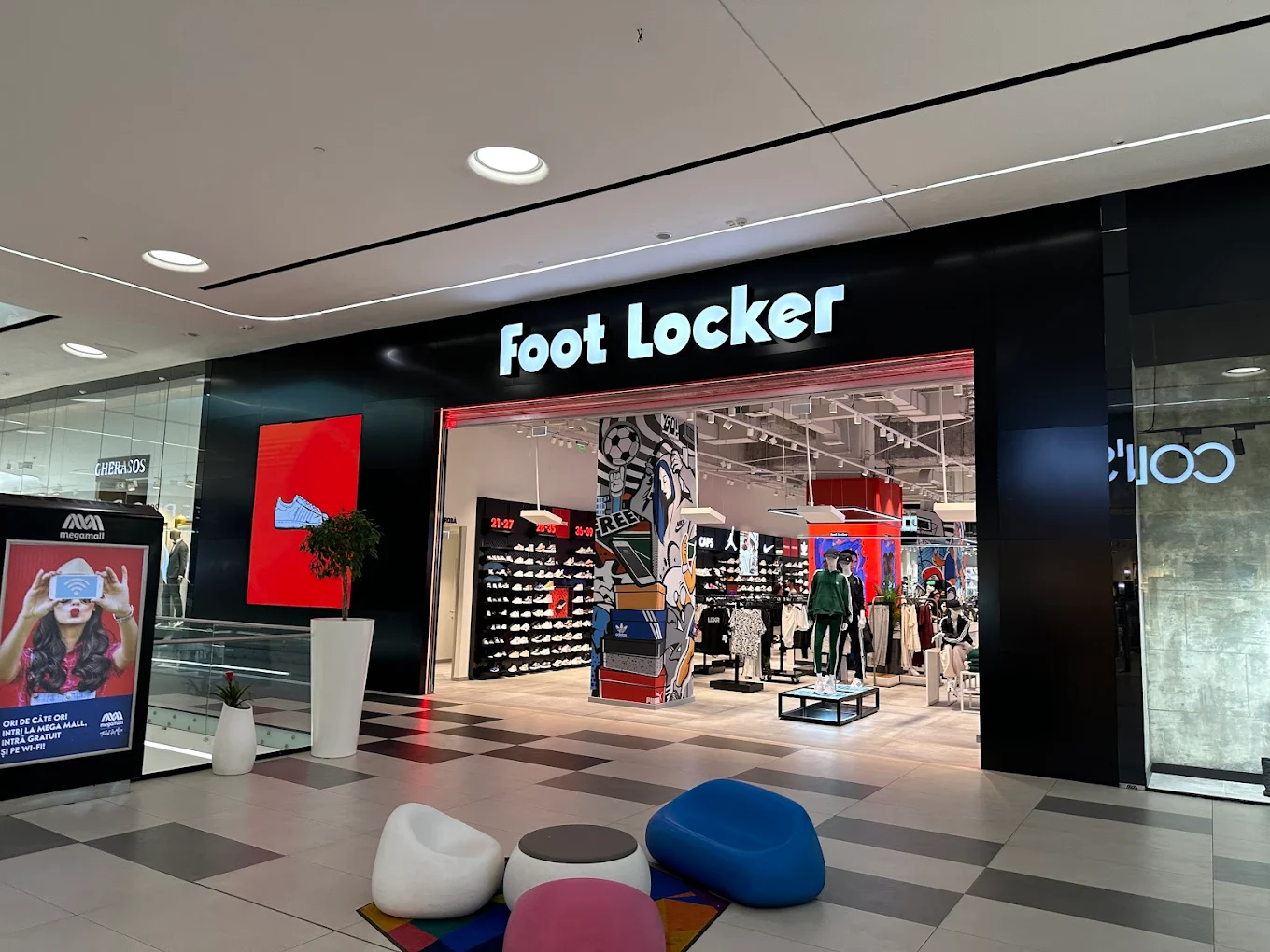 High-street Foot Locker facade in Bucharest Old Town